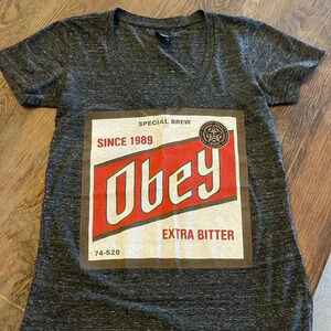 OBEY women’s XS v neck tshirt.